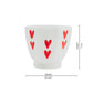 Handcrafted Octagon Ceramic Mugs with Red Hearts, Pack of 1