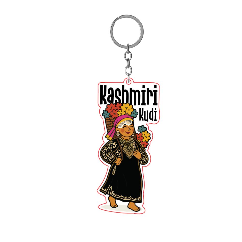Kashmiri Kudi Traditional Woman Souvenir Keychain