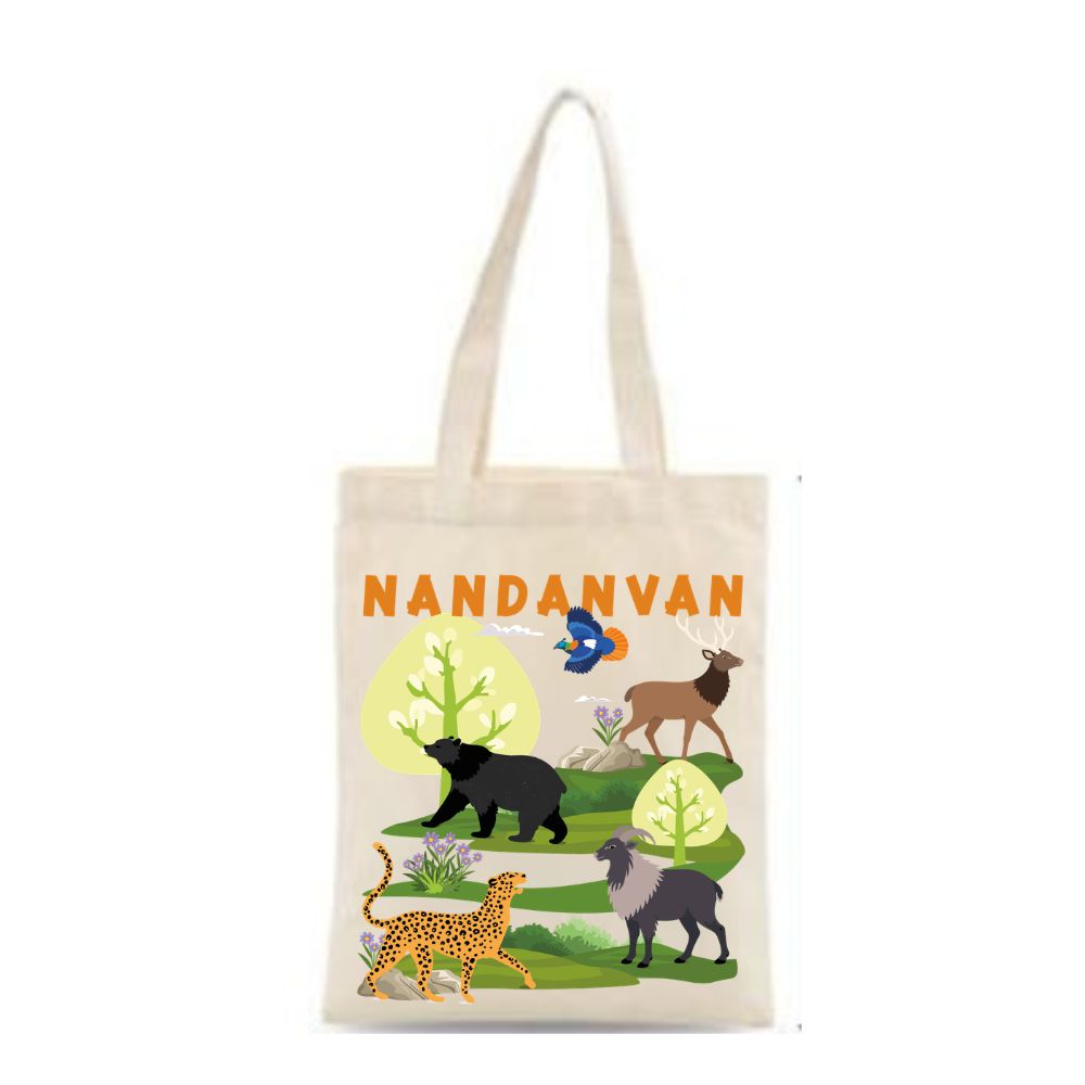 Nandanvan Wildlife Printed Cotton Tote Bag