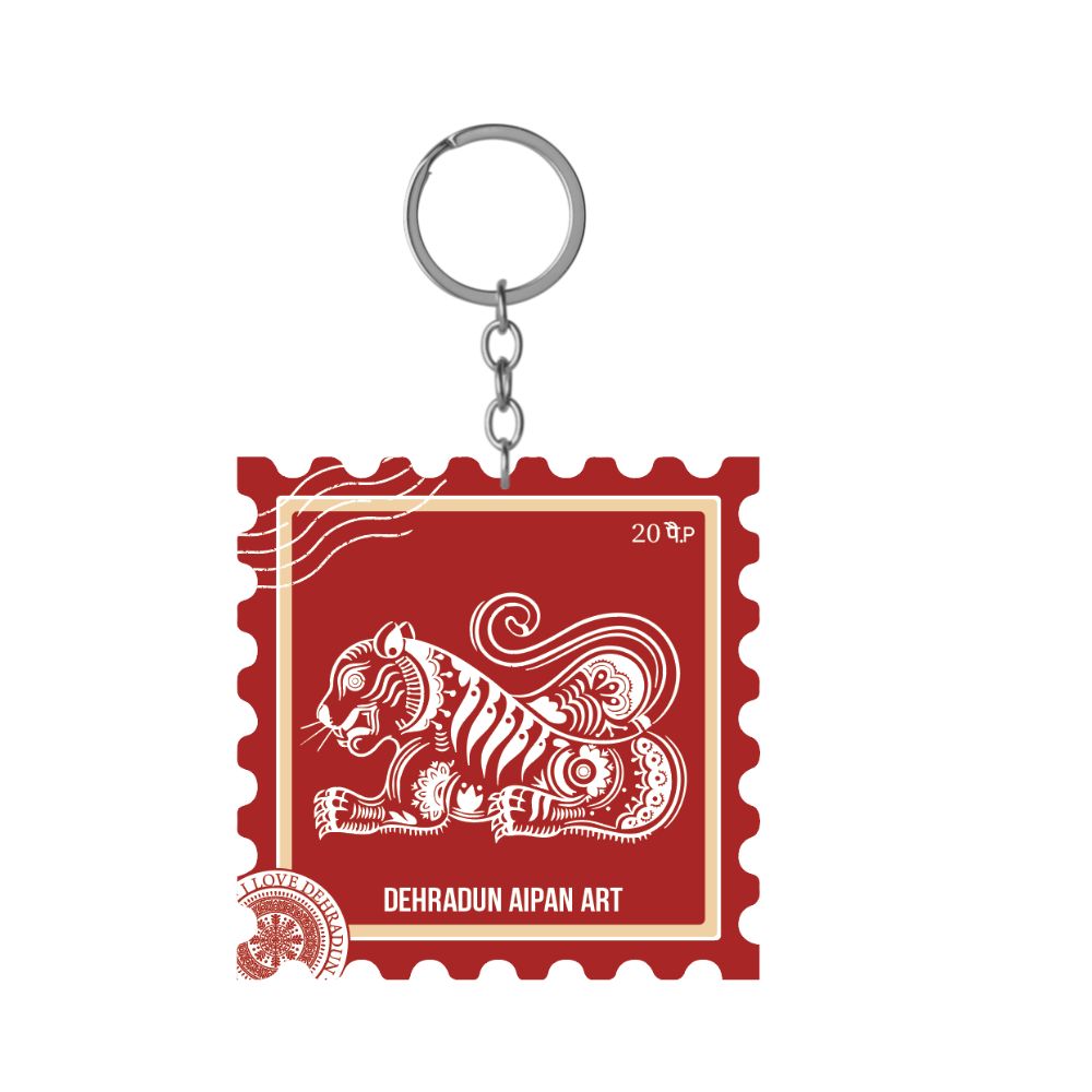 Dehradun Aipan Art Traditional Uttarakhand Souvenir Keychain