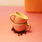 "Peach Ceramic Espresso Cups with Handle"