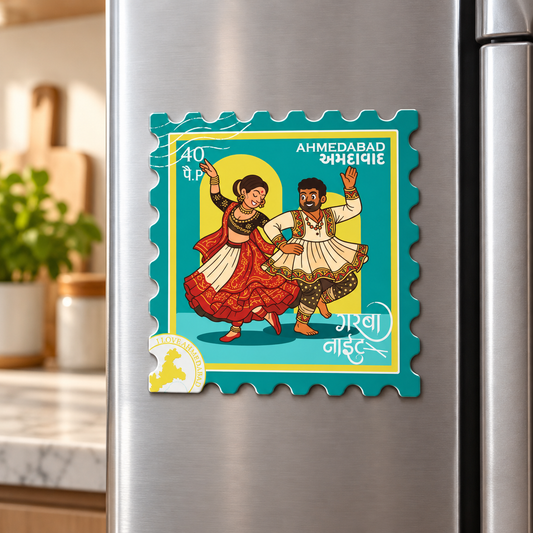 Ahmedabad Garba Night Stamp Fridge Magnet Souvenir