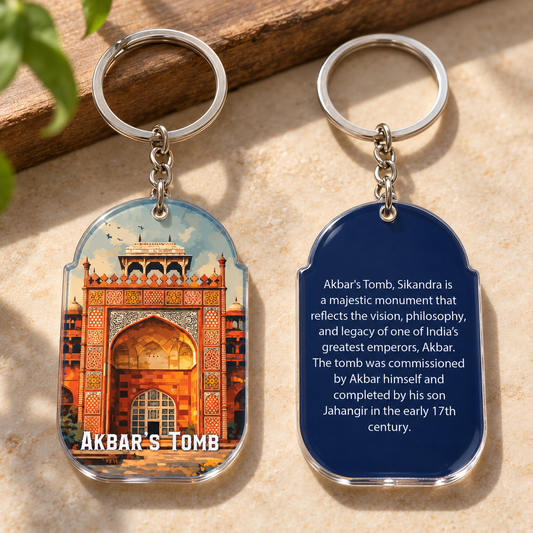 Akbar's Tomb Sikandra Agra Souvenir Keychain