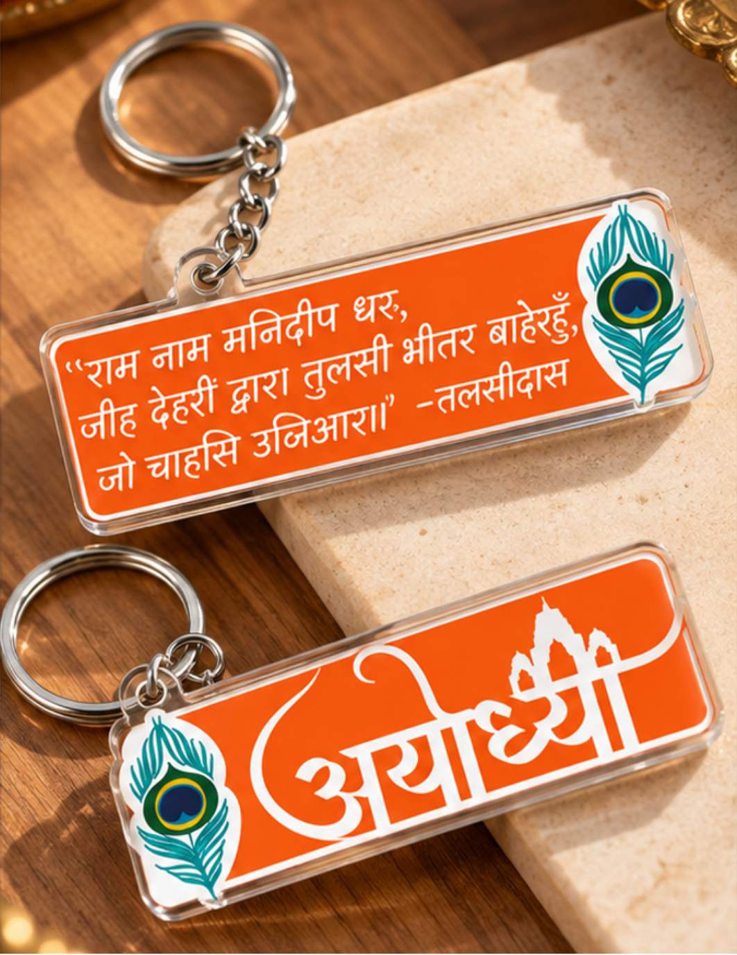 Ayodhya Ram Naam Acrylic Keychain Souvenir