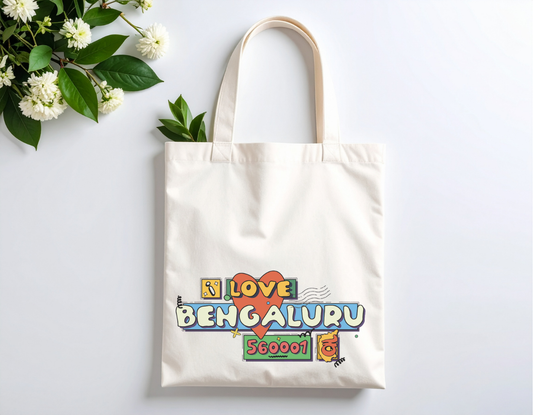 Love Bengaluru Printed Cotton Tote Bag – City Souvenir