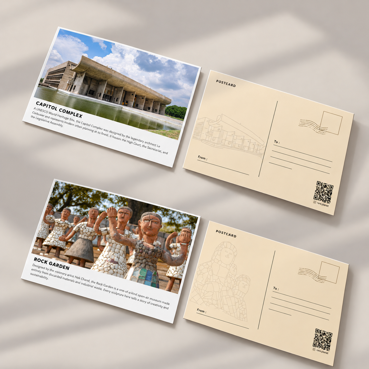 Chandigarh Heritage Landmarks Souvenir Postcard Set