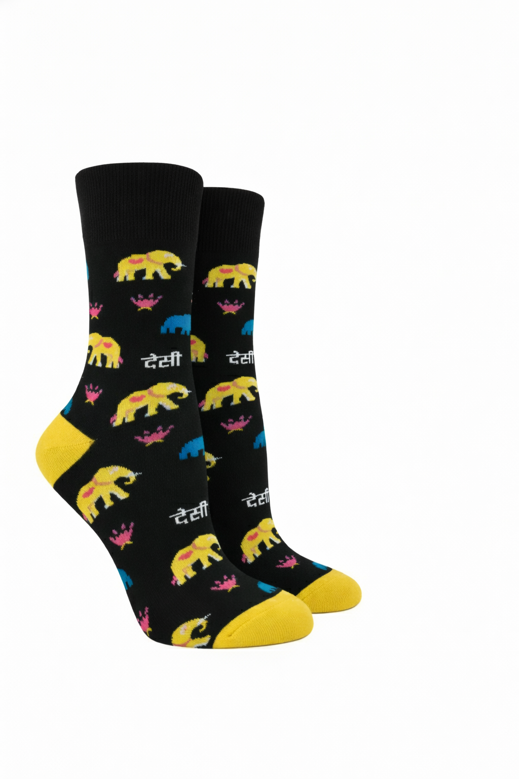 Desi Elephant Printed Crew Socks – Fun, Comfortable & Stylish