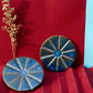 Blooms in Blue: Ceramic Blue Flower Coaster Set, Exquisite Floral Design for Stylish Surface Protection(Set of 2)