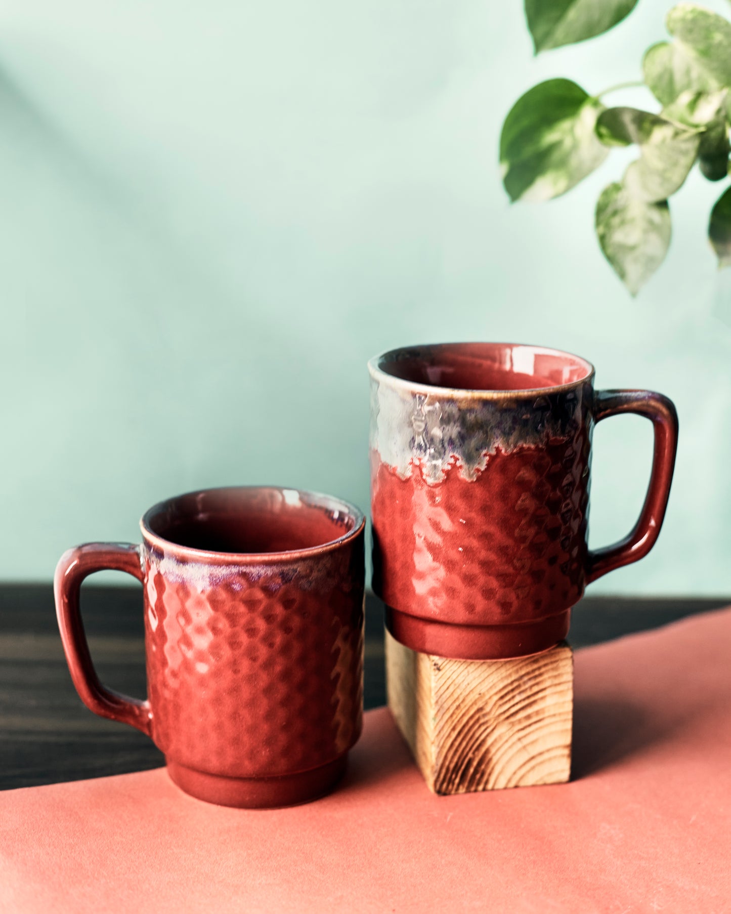 Ruby Frost: Red-Colored Coffee Mugs (Set of 2)