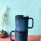 Nautical Elegance: Navy Blue Coffee Mugs (Set of 2)