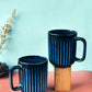 Nautical Elegance: Navy Blue Coffee Mugs (Set of 2)