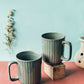 Olive Essence: Set of 2 Ceramic Olive Color Coffee Mugs