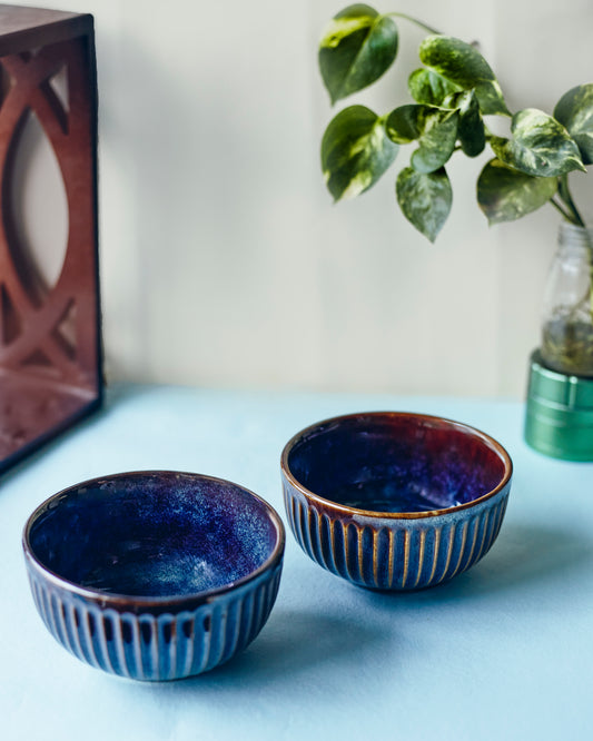 Ceramic Blue Big Bowls – Bold and Beautiful Dining (Set of 2)