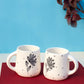Nature's Elegance: Set of 2 Ceramic Leaf Flower Coffee Mug