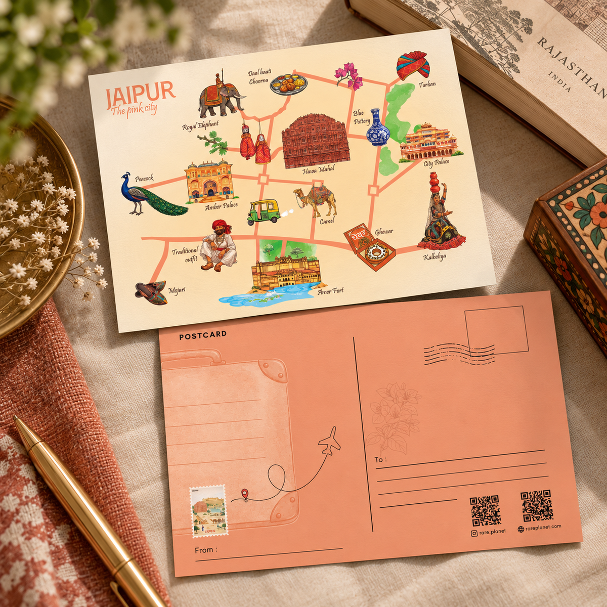 Jaipur Rajasthan Postcard – Travel Souvenir & Gift