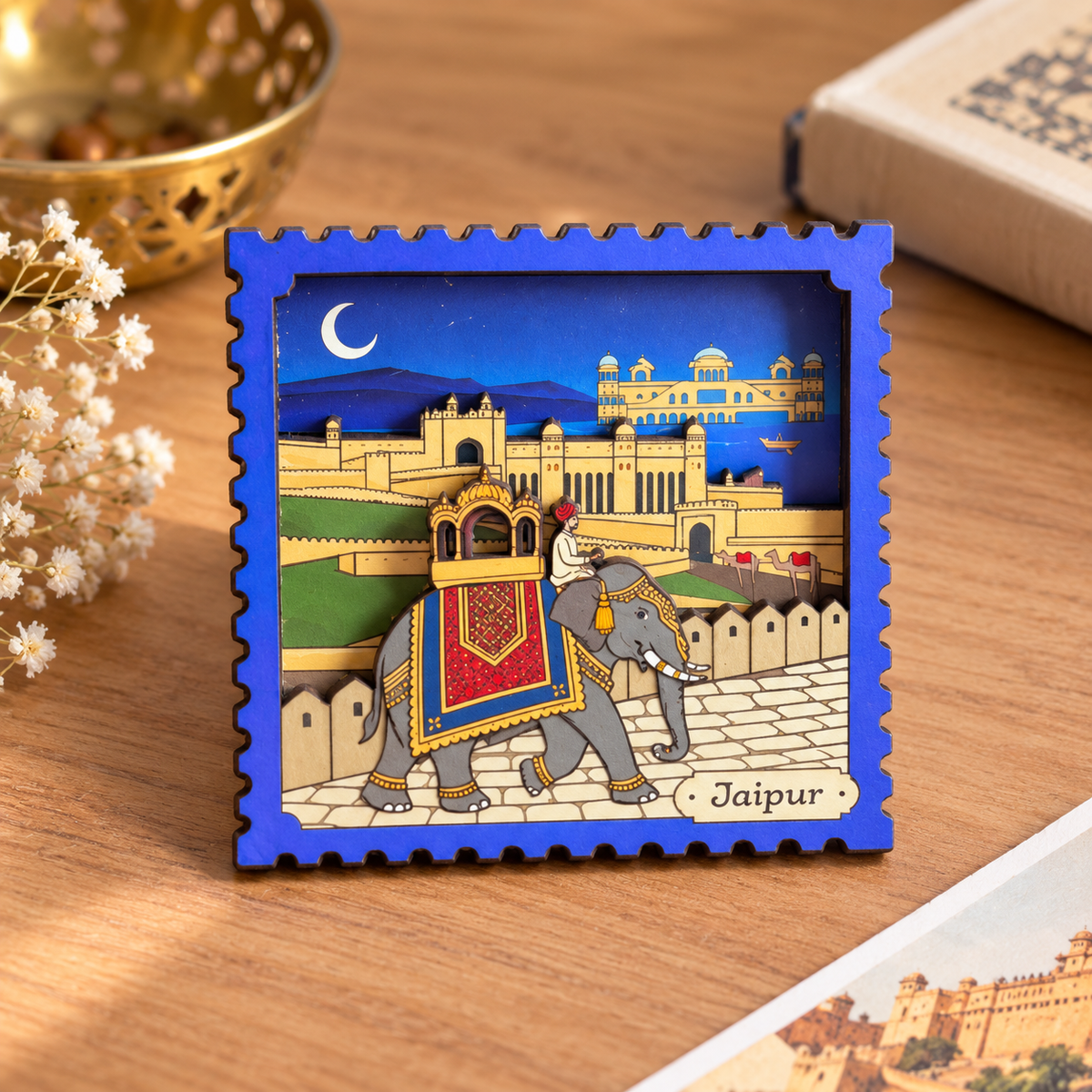 Jaipur Elephant Fridge Magnet – Rajasthani Souvenir Decor