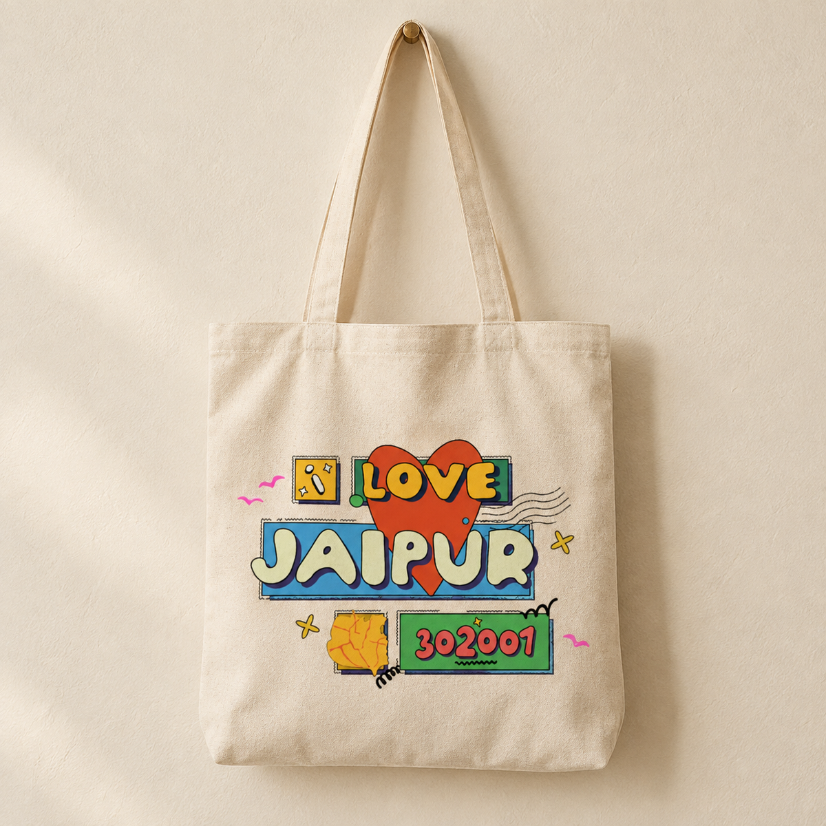 I Love Jaipur Tote Bag – Reusable Shopping & Travel Bag