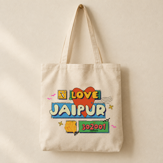 I Love Jaipur Tote Bag – Reusable Shopping & Travel Bag