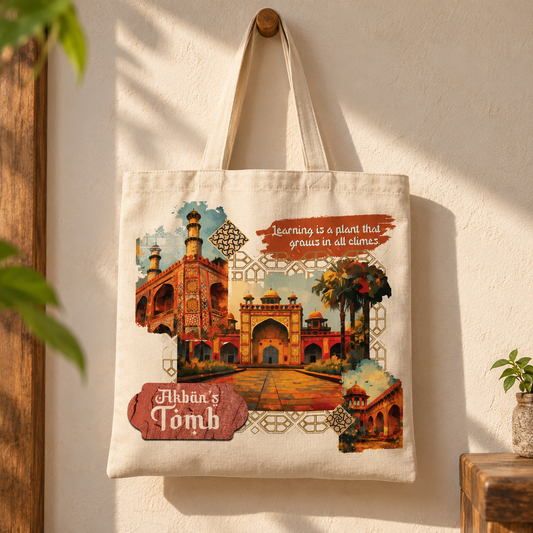 Akbar's Tomb Agra Heritage Cotton Tote Bag
