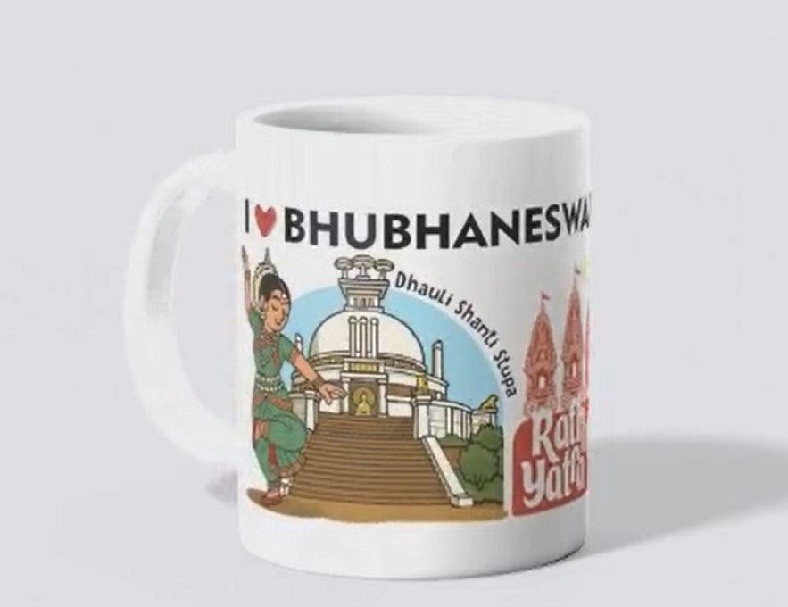 I Love Bhubaneswar Dhauli Shanti Stupa Printed Ceramic Mug