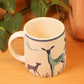 Handcrafted Ceramic Coffee Mug Set of 2 with Deer Design