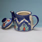 Handcrafted Blue Pottery Tea Set - Traditional Indian Ceramic Teapot with 4 Matching Cups