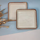 Rustic Handcrafted Square Ceramic Plates - 2 Piece Set