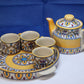 Handcrafted Ceramic Tea Set - Colorful Floral Design