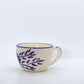 Handcrafted Ceramic Coffee Mug Set of 2- Blue Floral Design