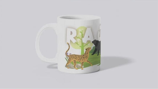 Rajgir Zoo Wildlife Ceramic Mug – Cheetah & Bear Design