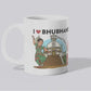 I Love Bhubaneswar Dhauli Shanti Stupa Printed Ceramic Mug