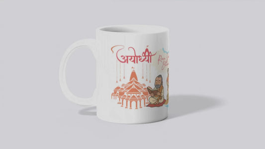 Ayodhya Ram Mandir Ceramic Mug – Ramayana Design