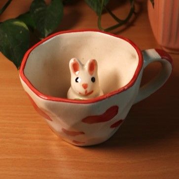 Cute Ceramic Bunny Design Coffee Mug – Set of 2