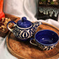 Handcrafted Ceramic Floral Teapot Set - Blue and White