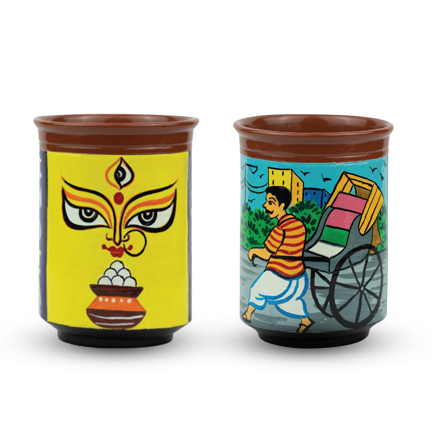 'Dugga Elo Ghorey' Rickshaw Themed - 'Arrey Bhai Jana Kahan Hain?' Terracotta Kulhad