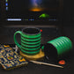 'Pop with Greens' Ceramic Coffee Mug (Set of Two)