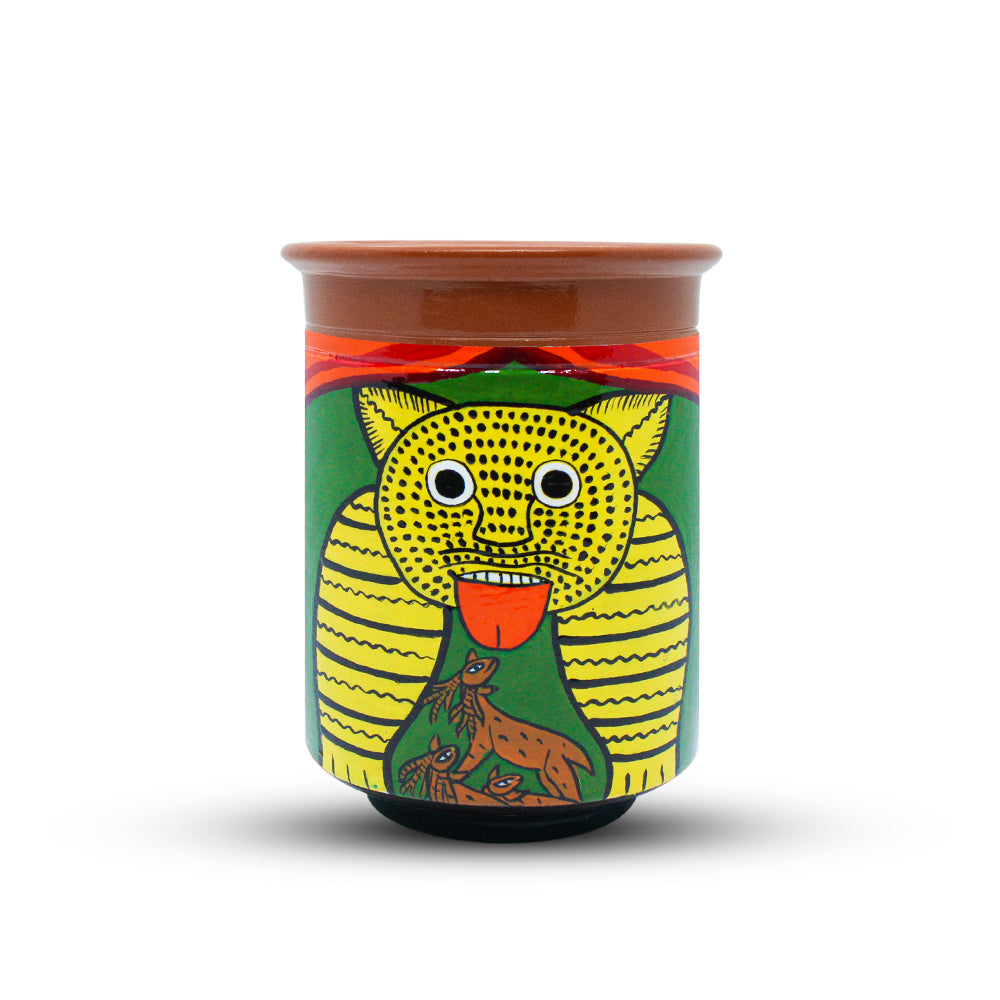 Patua Art - Colorful Representation Of Traditional Figures In Patua Style Terracotta Kulhad