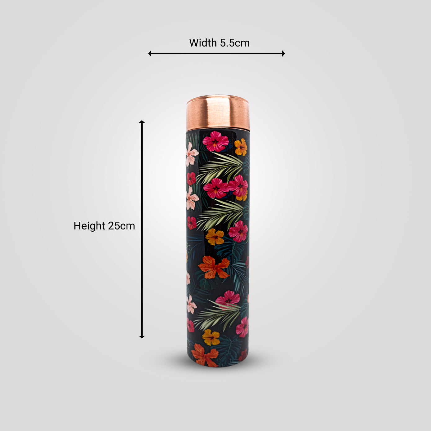 'Hocus Focus On Hibiscus' Printed Copper Bottle