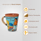 'Praaner Shohor Mon Er Shohor' Kolkata' Hand Painted Terracotta Coffee Mug