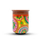 'Phulkari Patterns - Floral and Motif Embroidery of Phulkari Folk Style' Terracotta Kulhad