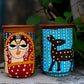 'Ghungat Ke Niche Zubaan Hain' Hand Painted Terracotta Kulhad