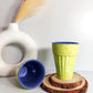 Yellow Combination Handicraft Ceramic Chai Glass (Set of Two)