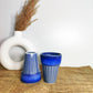 Handicraft Traditional Blue Ceramic Chai Glass (Set of Two)