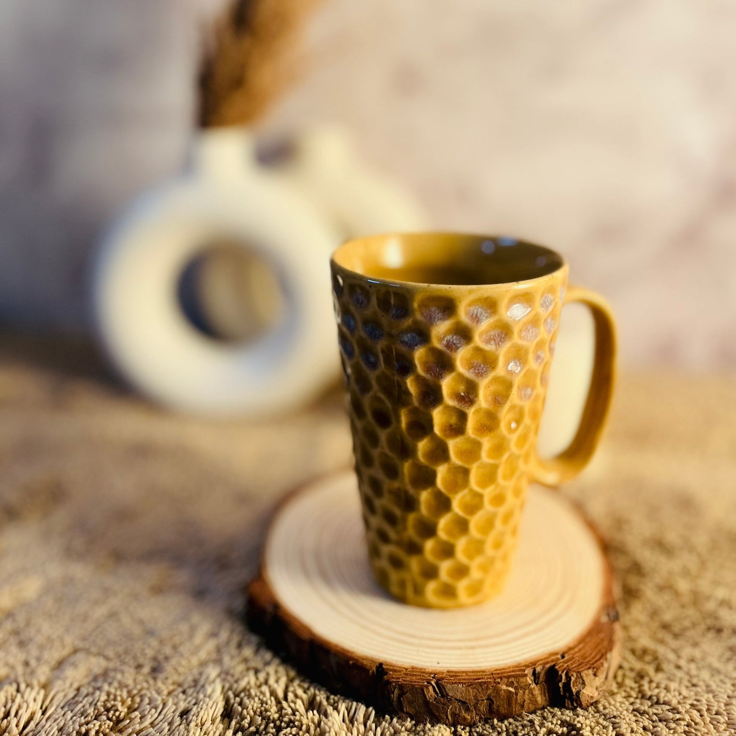 Brown Mix Diamond Big Ceramic Coffee Mug