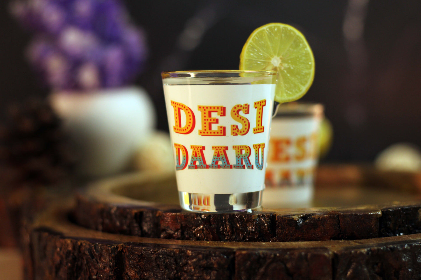 'Desi Daaru' Antique Shot Glasses Set of 2
